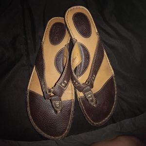 Brown leather sandle/clogs